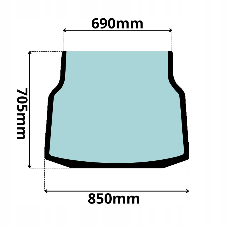 SZYBA PRZÓD CZOŁOWA DOLNA JCB 8014 8016 8018 8020 (0577)-SITODRUK