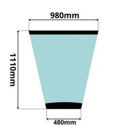 SZYBA PRZEDNIA ŚRODKOWA CZOŁOWA CAT 902 906 908 (0105)-SITODRUK