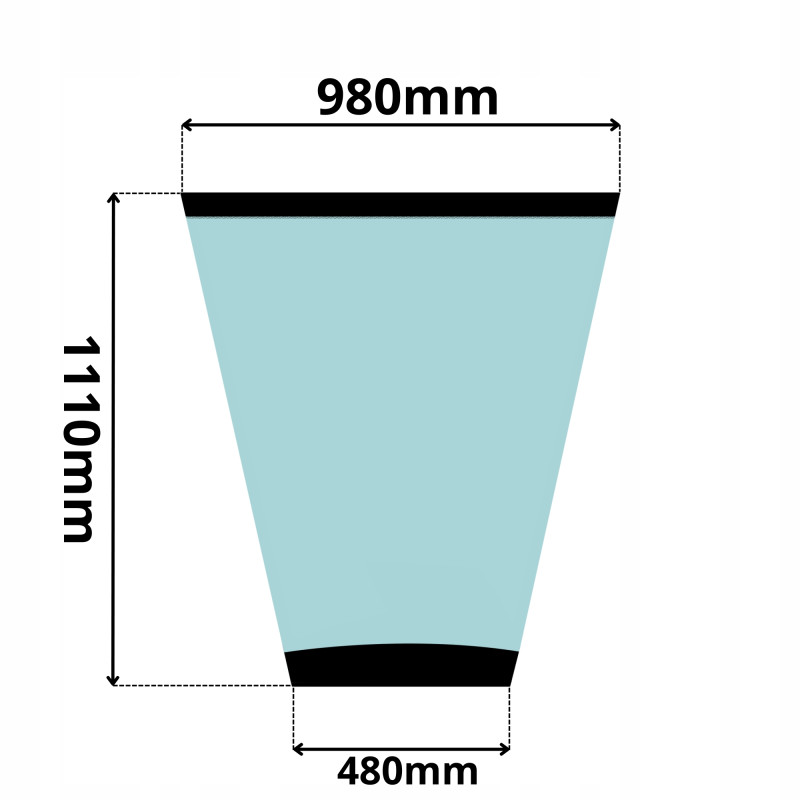 SZYBA PRZEDNIA ŚRODKOWA CZOŁOWA CAT 902 906 908 (0105)-SITODRUK