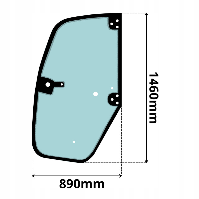 SZYBA BOCZNA DRZWI LEWA VOLVO L20, L25B (0121)-SITODRUK