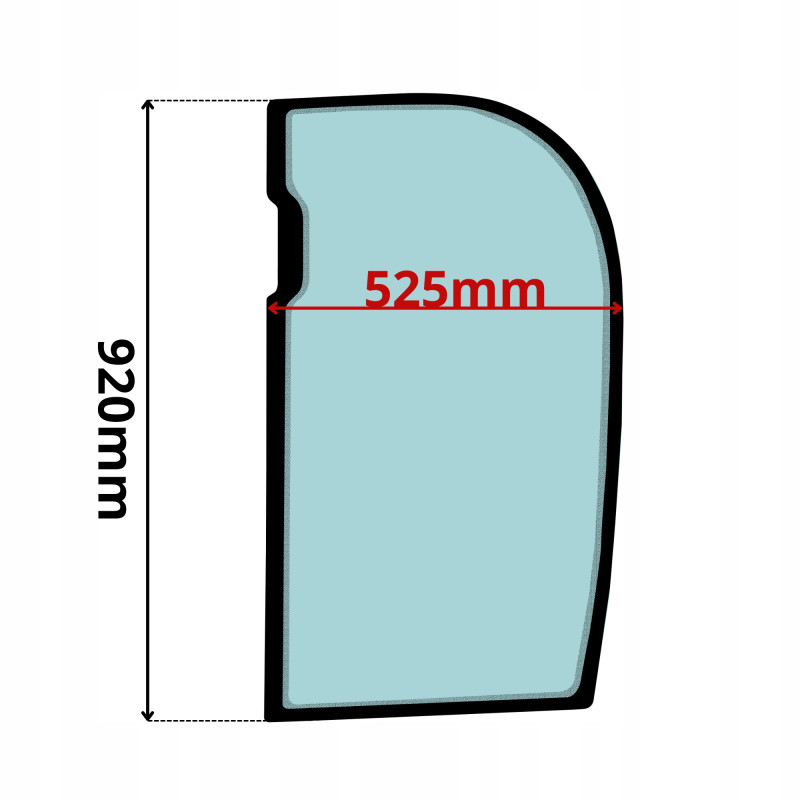 SZYBA BOCZNA LEWA JCB 8025 8026 8030 8035 ZTS CTS (0268)-SITODRUK