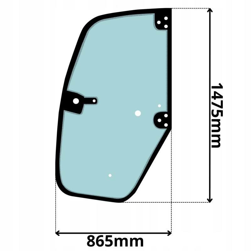 SZYBA BOCZNA W DRZWI LEWA VOLVO L20 L25 L28 B F H (K-0581)