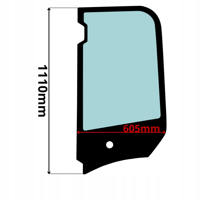 SZYBA LEWA DRZWI BOCZNA GÓRNA KUBOTA KX14-4-KX19-4 (0646)-SITODRUK