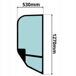 SZYBA BOCZNA PRAWA ZA DRZWIAMI CAT WACKER NEUSON (0366)-SITODRUK