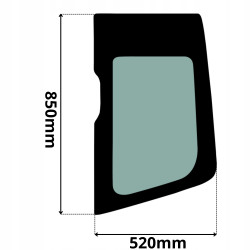 SZYBA BOCZNA LEWA ZA DRZWIAMI KOMATSU PC PW (K-0501)