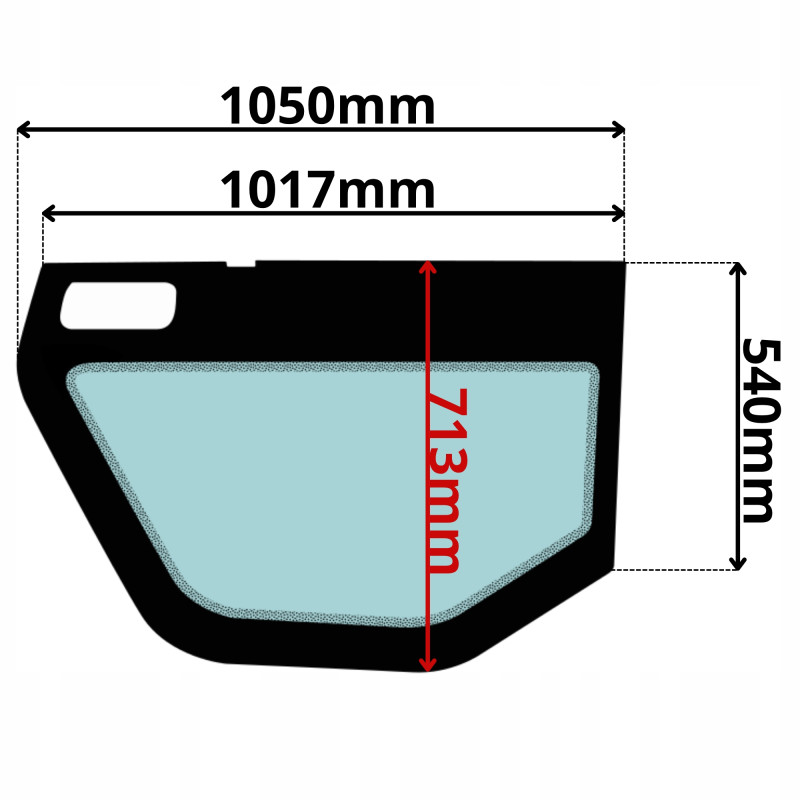 SZYBA MANITOU BOCZNA DOLNA LEWA W DRZWI MHT MLT MT (0438)