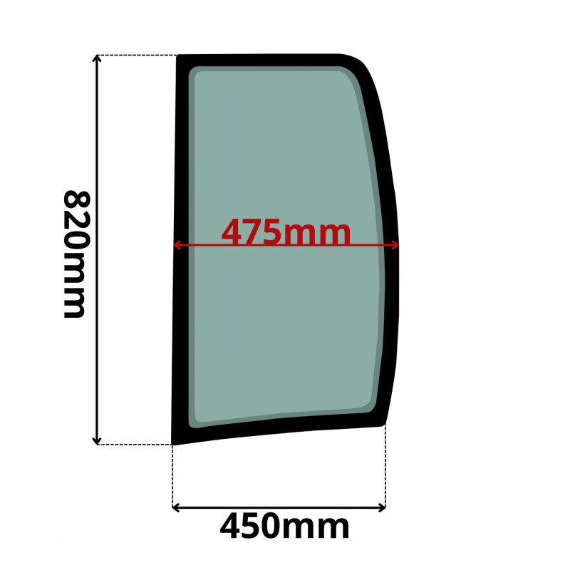 SZYBA LEWA BOCZNA ZA DRZWIAMI TEREX SCHAEF YANMAR KOBELCO (K-0100)-SITODRUK