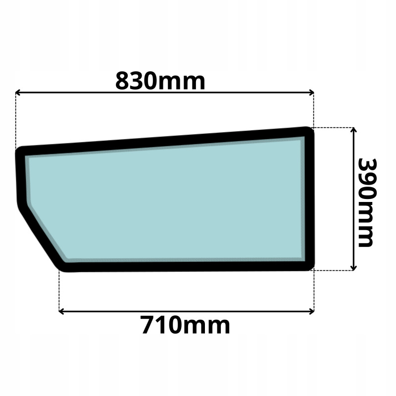 SZYBA LEWA DRZWI DOLNA JCB (0274)-SITODRUK