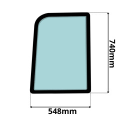 SZYBA LEWA DRZWI GÓRNA CAT (0272)-SITODRUK
