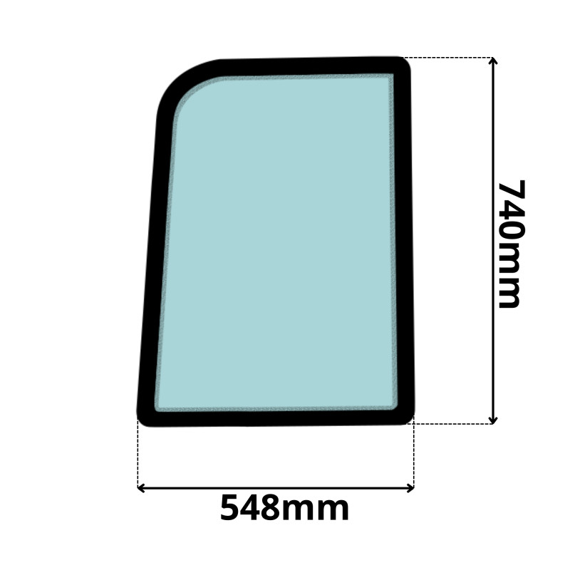 SZYBA LEWA DRZWI GÓRNA CAT (0272)-SITODRUK