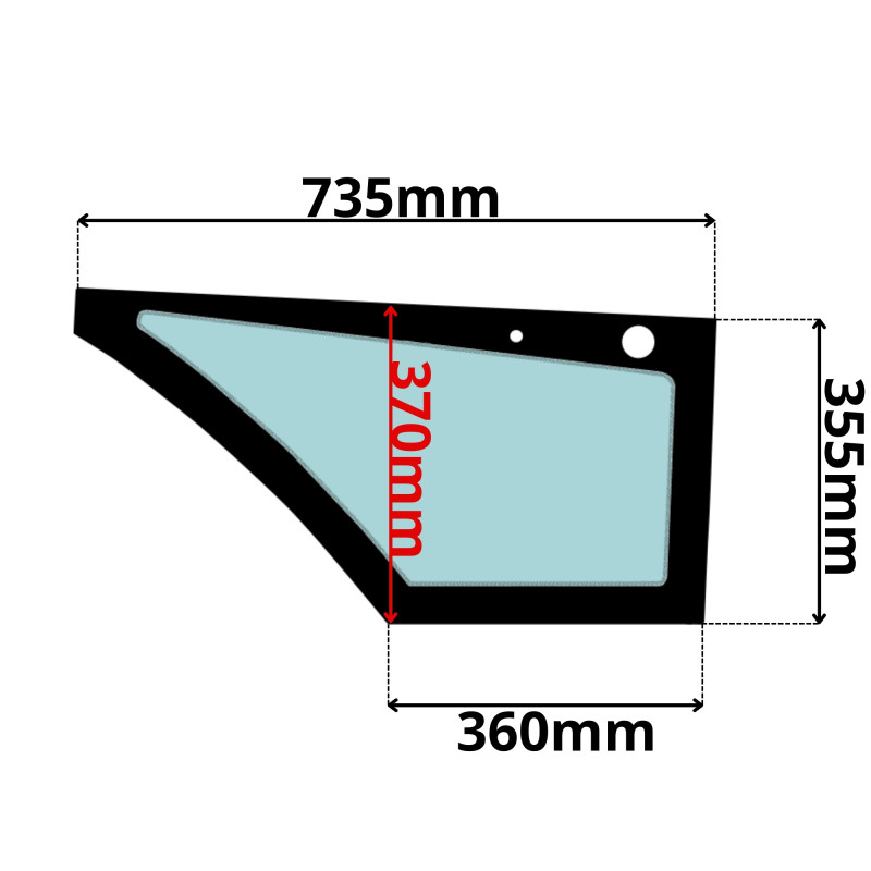 SZYBA PRAWA DRZWI DOLNA VOLVO BL (5010)-SITODRUK