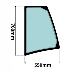 SZYBA LEWA BOCZNA TYLNA CAT (0368)-SITODRUK