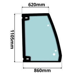 SZYBA PRAWA DRZWI GÓRNA VOLVO BL (0010)-SITODRUK