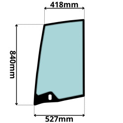 SZYBA LEWA DRZWI GÓRNA YANMAR. KOBELCO SK SV (G-0311)-SITODRUK