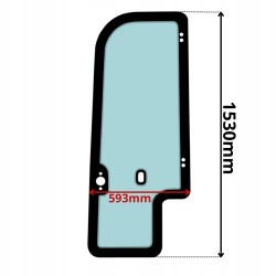 SZYBA LEWA DRZWI CASE NEW HOLLAND (0417)-SITODRUK