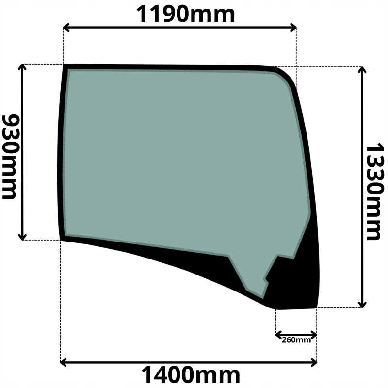 SZYBA PRAWA BOCZNA CAT (0451-D)-SITODRUK