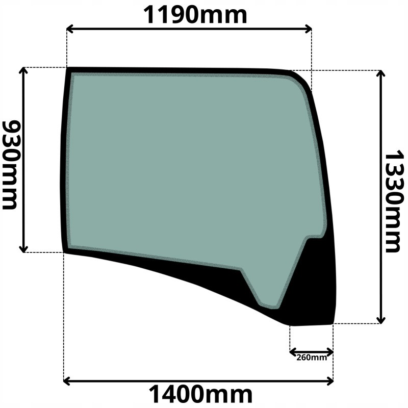 SZYBA PRAWA BOCZNA CAT (0451-E)-SITODRUK