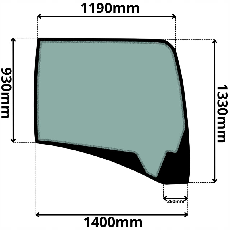 SZYBA PRAWA BOCZNA CAT (0451-B)-SITODRUK