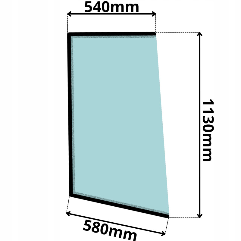 SZYBA LEWA BOCZNA ZA DRZWIAMI JCB 2CX (0502)-SITODRUK