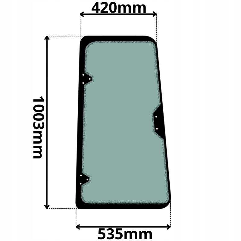 SZYBA PRAWA GÓRNA DRZWI CASE (5060)-SITODRUK