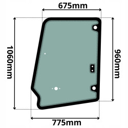SZYBA LEWA GÓRNA DRZWI CAT (G-0391)-SITODRUK