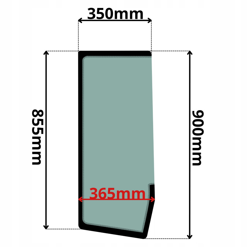 SZYBA TYLNA LEWA CAT 904B (K-0041)-SITODRUK