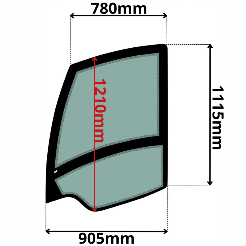 SZYBA LEWA DRZWI ATLAS TEREX WERSJA BEZ OKIENKA (0535)-SITODRUK