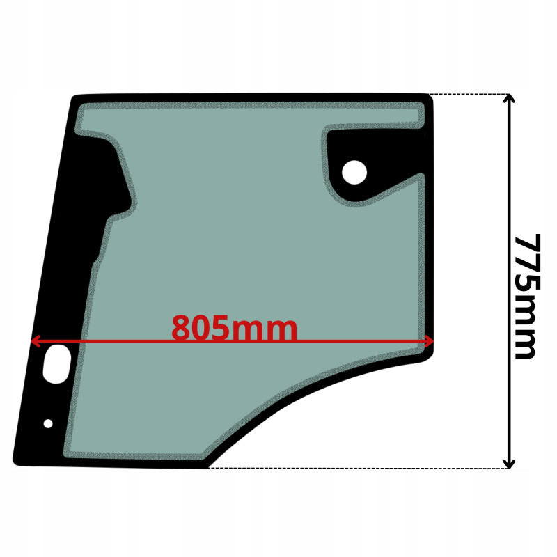 SZYBA LEWA DRZWI DOLNA CAT (0565)-SITODRUK