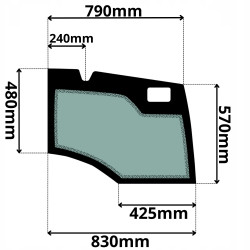 SZYBA PRAWA DRZWI DOLNA WACKER NEUSON WEIDEMANN (K-0275)-SITODRUK
