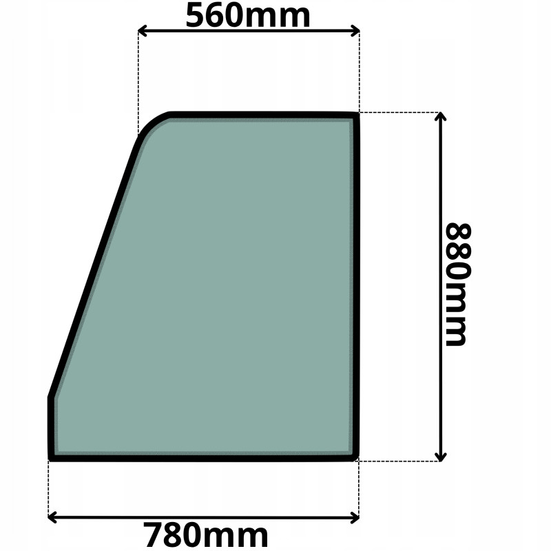 SZYBA LEWA DRZWI GÓRNA JCB (0582)-SITODRUK