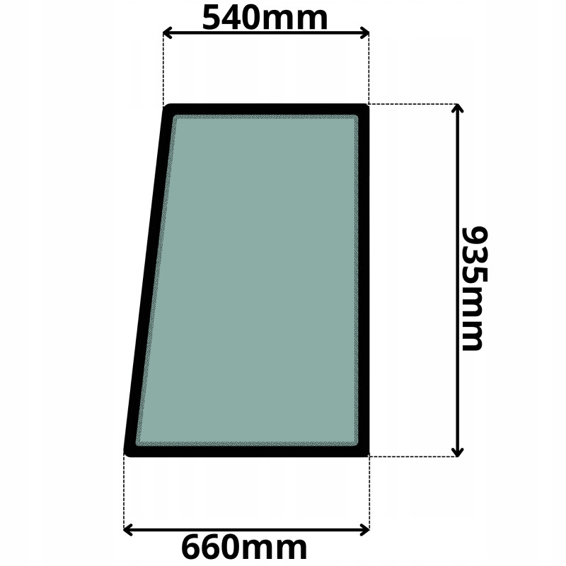 SZYBA LEWA DRZWI GÓRNA JCB 2CX (0574)-SITODRUK