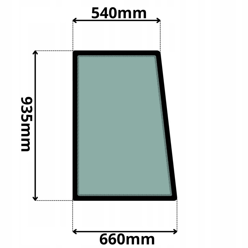SZYBA PRAWA DRZWI GÓRNA JCB 2CX (0574)-SITODRUK