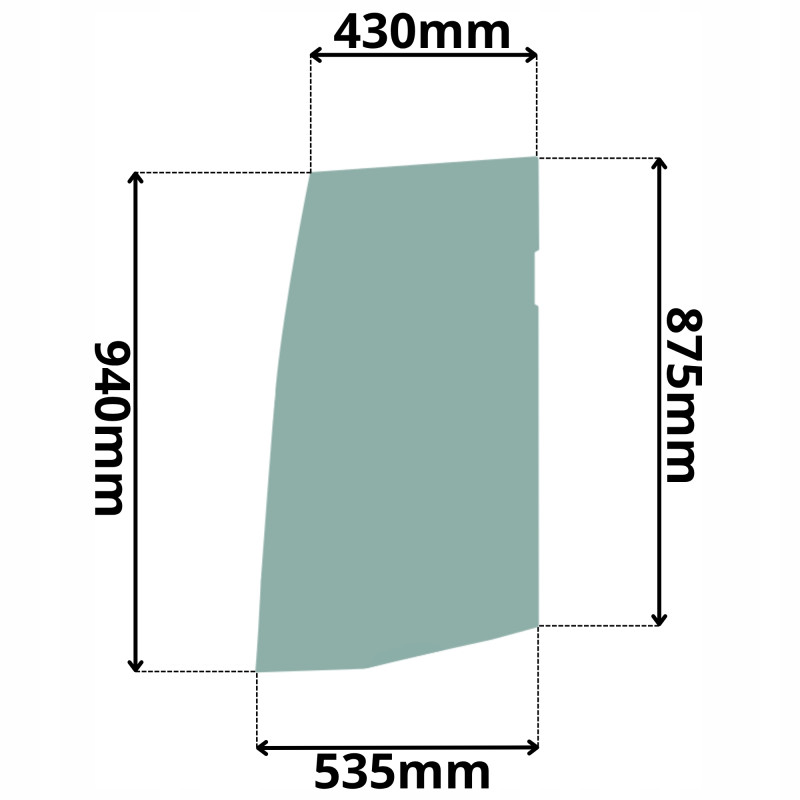 SZYBA LEWA DRZWI GÓRNA SUNWARD ATLAS (K-0522)