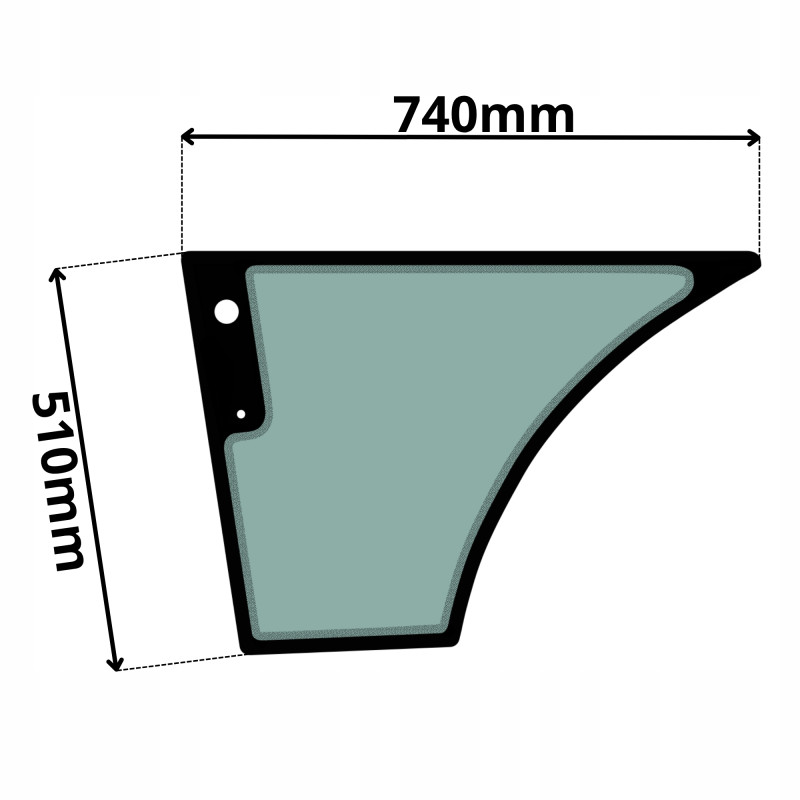 SZYBA LEWA DRZWI DOLNA NEW HOLLAND HITACHI CASE MANITOU (5002)-SITODRUK