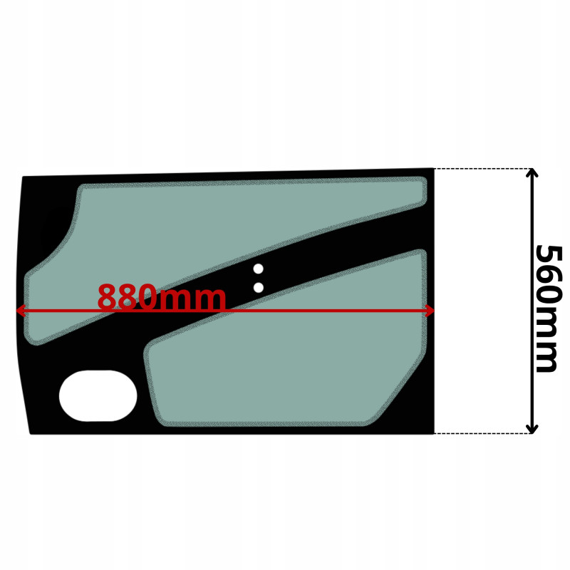SZYBA LEWA DRZWI DOLNA CAT (0642)-SITODRUK