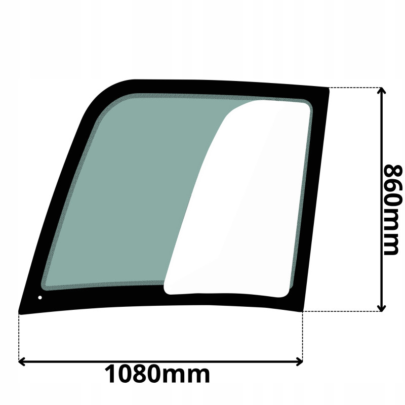 SZYBA LEWA DRZWI GÓRNA JCB JS (0649)-SITODRUK