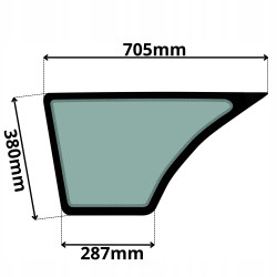 SZYBA LEWA DRZWI DOLNA JCB 3CX (5001)-SITODRUK