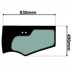 SZYBA LEWA DRZWI DOLNA HITACHI JOHN DEERE (5049)-SITODRUK
