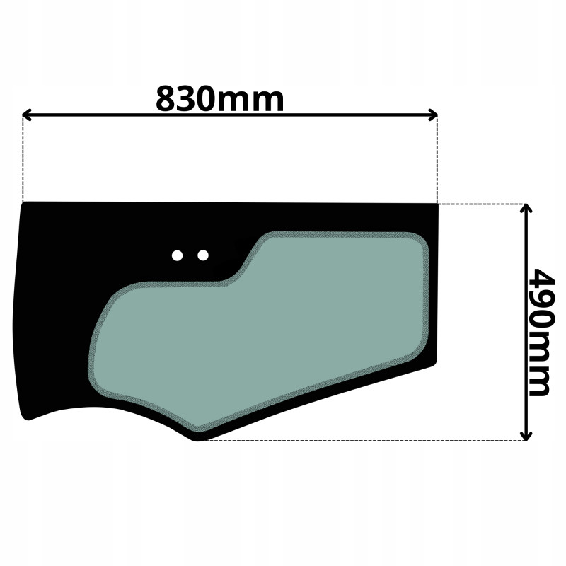 SZYBA LEWA DRZWI DOLNA HITACHI JOHN DEERE (5049)-SITODRUK