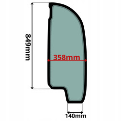 SZYBA LEWA BOCZNA ZA DRZWIAMI JCB (5046)-SITODRUK