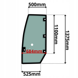 SZYBA DRZWI LEWA ATLAS (G-0252)-SITODRUK