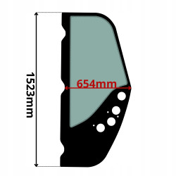 SZYBA BOCZNA LEWA ZA DRZWIAMI CASE NEW HOLLAND KOBELCO (G-0260)-SITODRUK