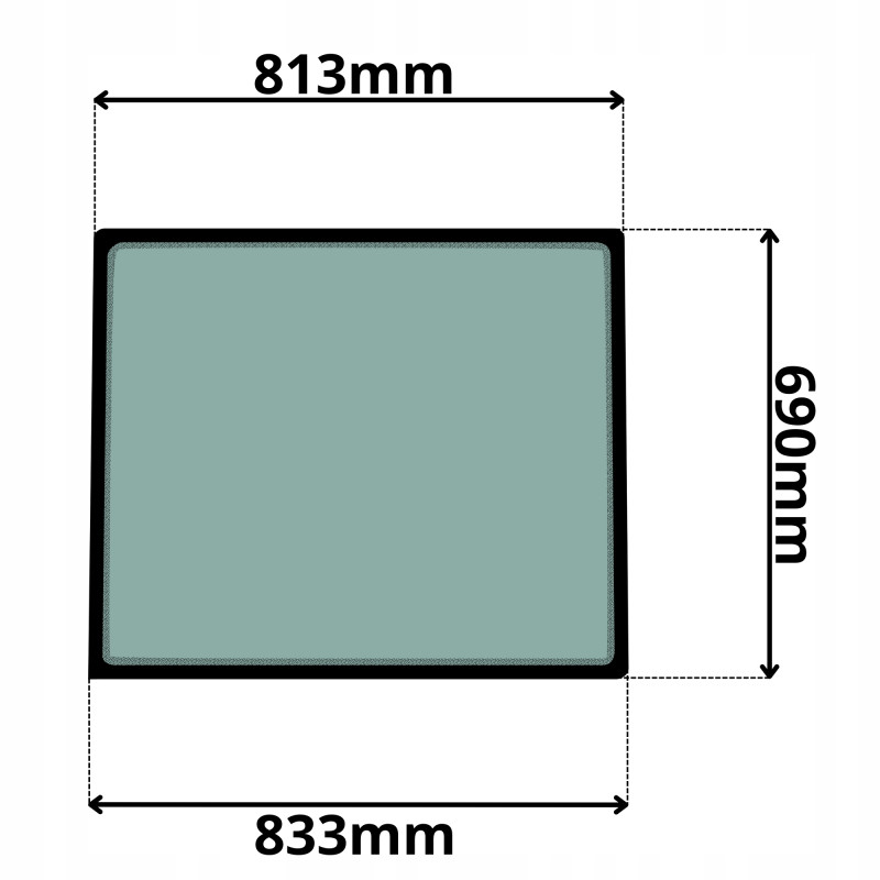 SZYBA TYLNA KUBOTA KX (0585)-SITODRUK
