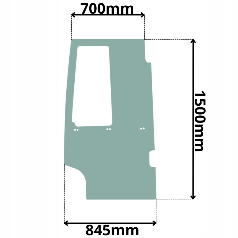 SZYBA LEWA DRZWI JCB WERSJA Z OKIENKIEM (G-0712)