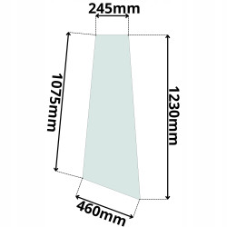 SZYBA LEWA PRAWA BOCZNA ZA DRZWIAMI WACKER NEUSON (K-0121)