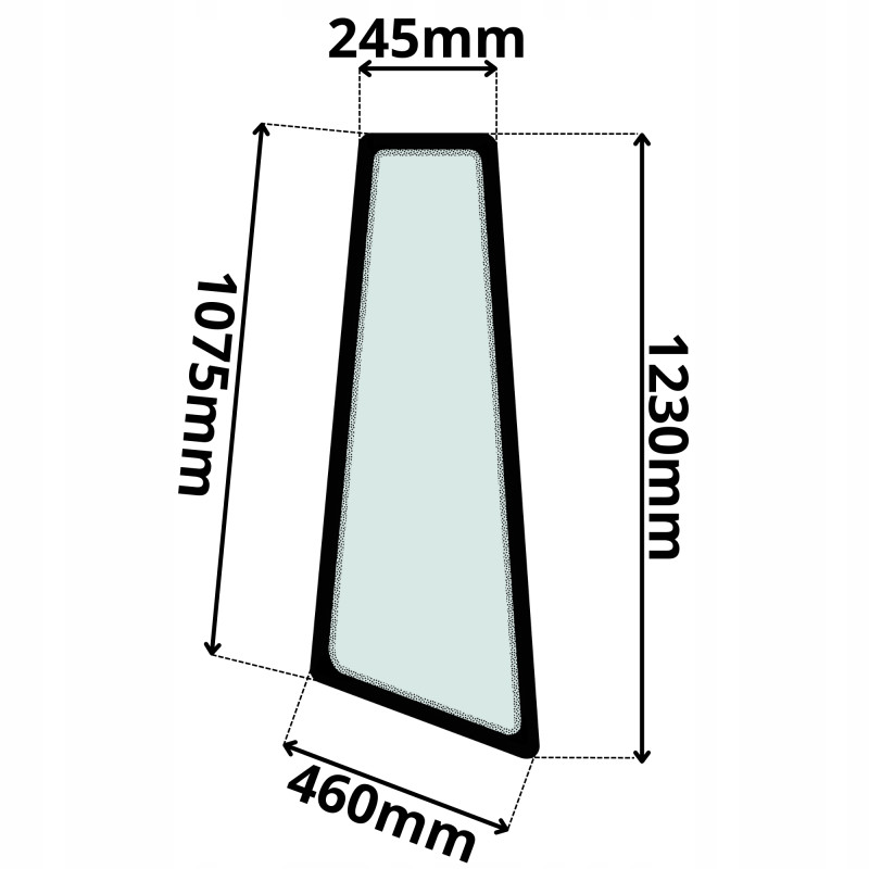 SZYBA PRAWA BOCZNA ZA DRZWIAMI WACKER NEUSON (K-0121)-SITODRUK