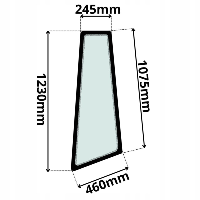 SZYBA LEWA BOCZNA ZA DRZWIAMI WACKER NEUSON (K-0121)-SITODRUK