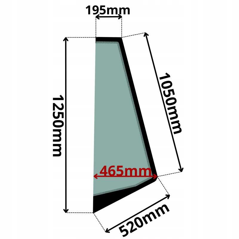 SZYBA PRAWA PRZEDNIA KOMATSU WA (0046)-SITODRUK