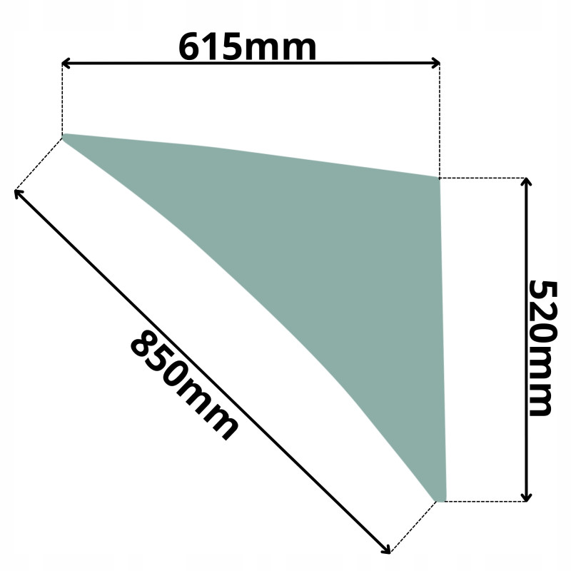 SZYBA LEWA PRAWA DOLNA ZA DRZWIAMI CAT (K-0005)