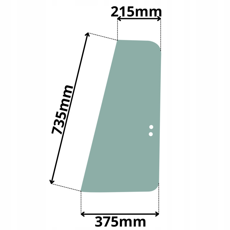 SZYBA LEWA DRZWI GÓRNA PRZEDNIA BOBCAT YANMAR DOOSAN (K-0011)